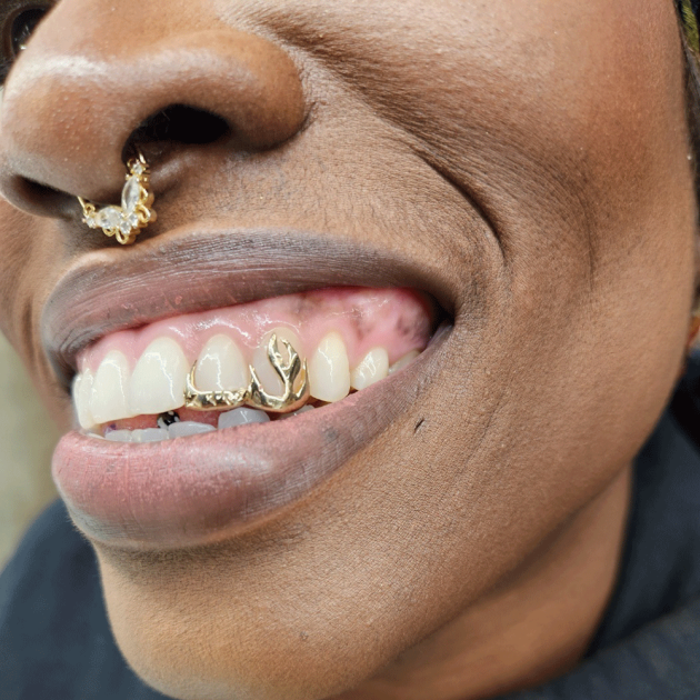 Bar and Flame Grillz- 2 Teeth